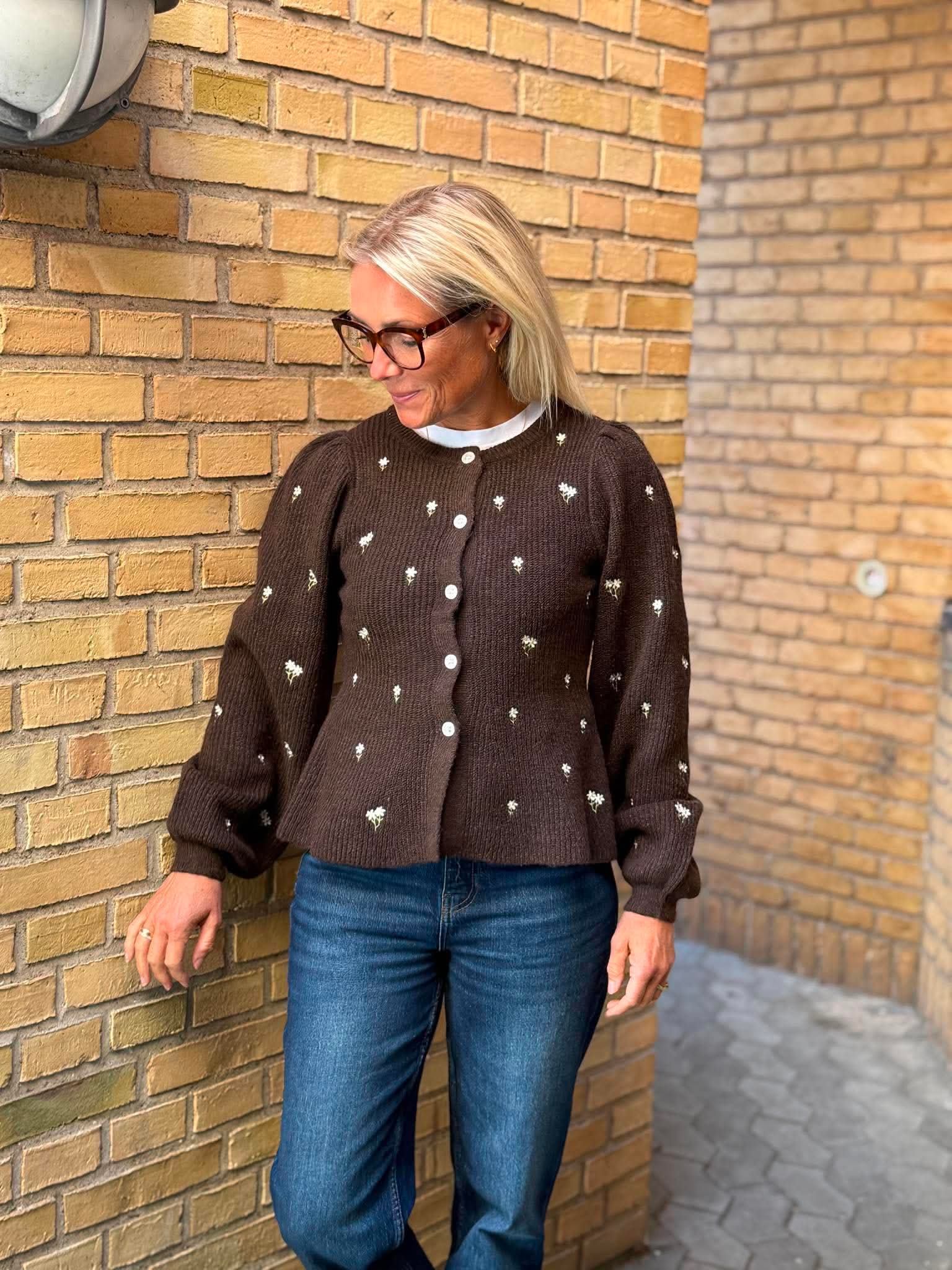 PCSILLY Knitted Cardigan - Hot Fudge